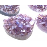 Amethyst Aura Mini Gemstone Cluster Heart